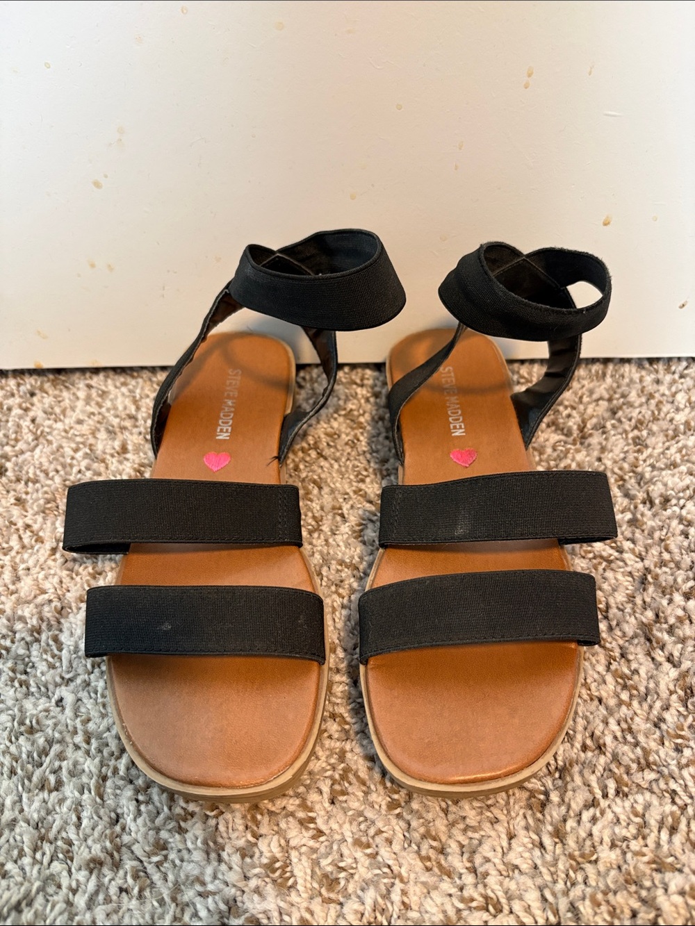 Steve Madden Black Strappy Ankle Wrap Sandals